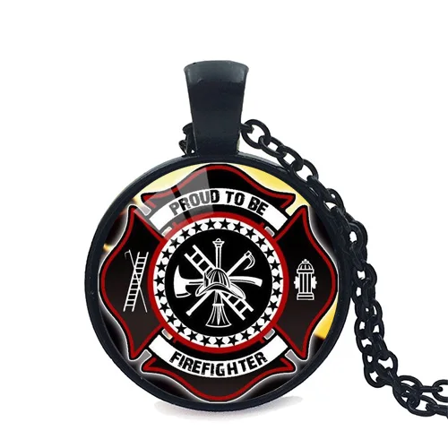 Горячее предложение мода подарок для пожарный длинные Цепочки и ожерелья черный