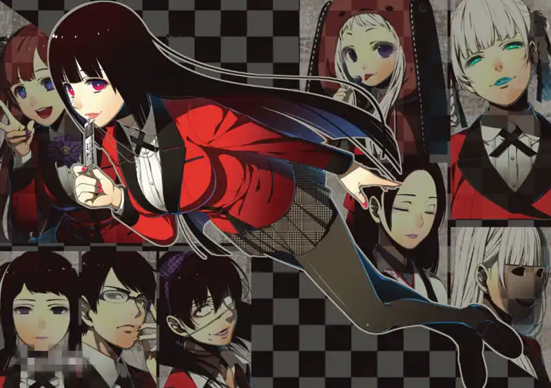 Парики для косплея Kakegurui Yumeko Jabami черные длинные прямые термостойкие
