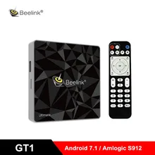 ТВ-приставка Beelink GT1 GT1-A Ultimate Android 7,1, Восьмиядерный процессор Amlogic S912, 3 ГБ ОЗУ, 32 Гб ПЗУ, Bluetooth 4,0 UHD 4 K, телеприставка