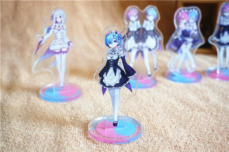 Re: жизнь в другом мире от нуля фигурку Rem Emilia Ram Косплей re нулевая фигура акриловая
