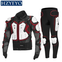 Мотоциклетная Броня костюмы для мотокросса+ шестерни длинные штаны защита мотоциклетная Броня гоночный задний протектор, HZYEYO, D-232