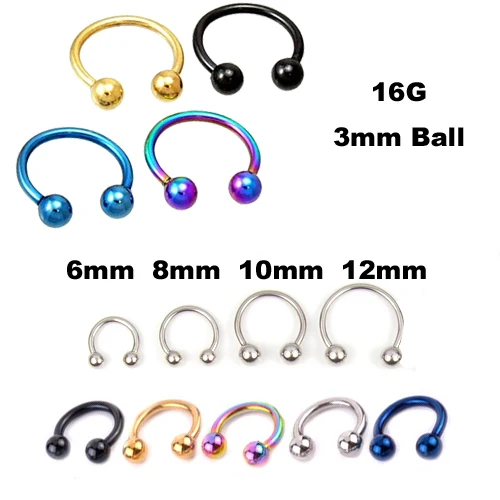 Acier Inoxydable Narine Nez Anneau Circulaire Piercing Boule Horseshoe  Anneaux Cbr Anneau Boucle D'oreille | Aliexpress