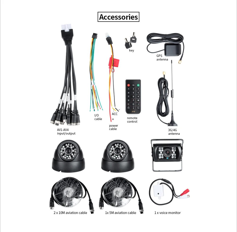  En línea Cmsv6 3G GPS Disco Duro 4CH HDD coche móvil Dvr PC/teléfono remoto APP + 3 piezas de inter