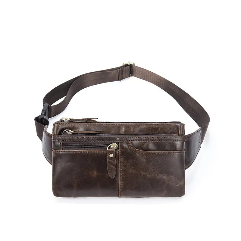 

Factory direct convenient and practical retractable handle solid color Genuine Leather men pocket retro men Clutch bag