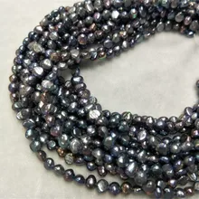 SNH 5 нитей/упаковка 4-5 мм AA класс барокко черный цвет пресноводные жемчужины неправильной формы свободные бусины 15"