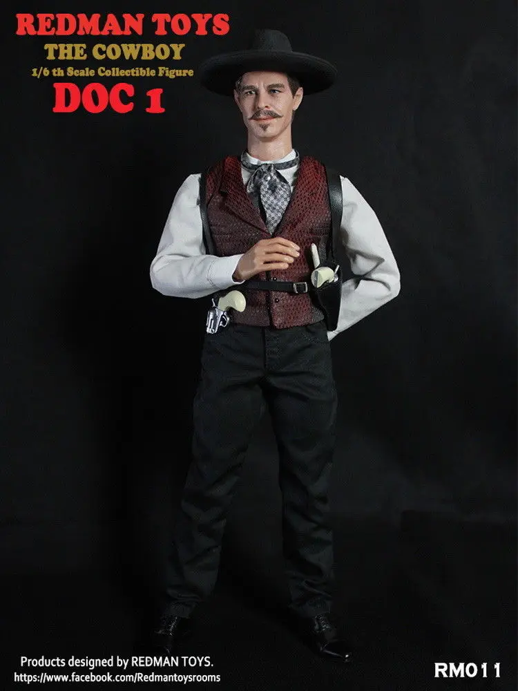 

For Collection RM011 1/6 Scale Doc Holliday Western Cowboy Action Figure Model full set Figure doll Toy full set