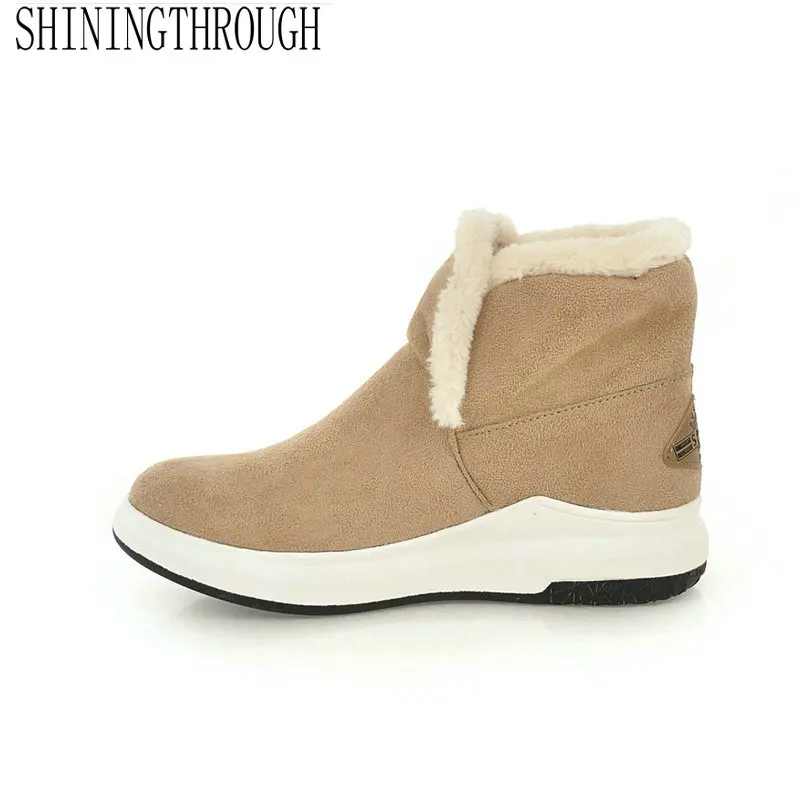 

2019 women fashion erogenous women boots 4cm med heel women shoes to keep warm in winter casual party shoes large size 34-43