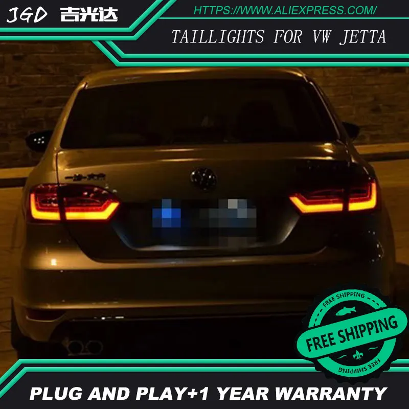 Стайлинга автомобилей задние фонари для VW Jetta 2011- светодиодные задние фонари задний багажник крышка лампы DRL+ сигнала+ тормоза+ обратный