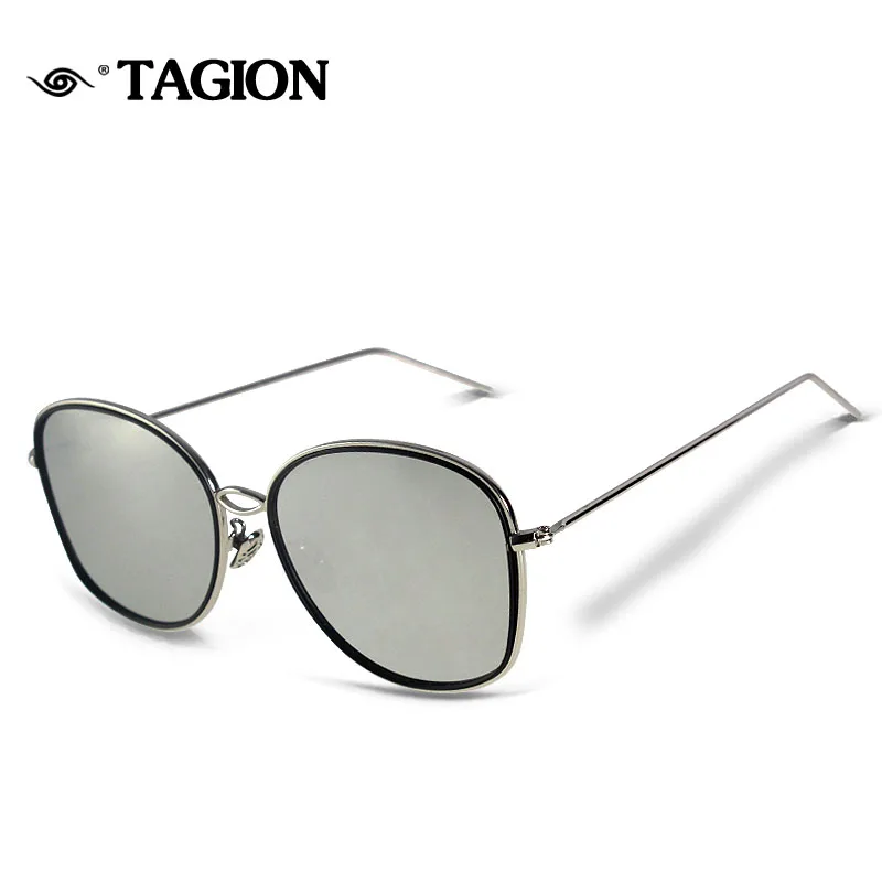TAGION 2024 레트로 스퀘어 선글라스, 브랜드 디자이너 선글라스, 합금 미러 선글라스, 여성 5916