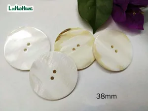 Wholesale Big Natural shell buttons 20pcs 38mm 2-hole pearl of mother buttons