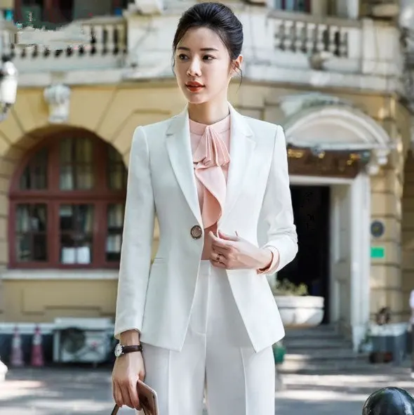 

Black White Wide Leg Pant Suits for Women Plus Size Pantsuit Womens 2 Pieces Set Blazer and Pant Office Lady Trouser Suit 4XL