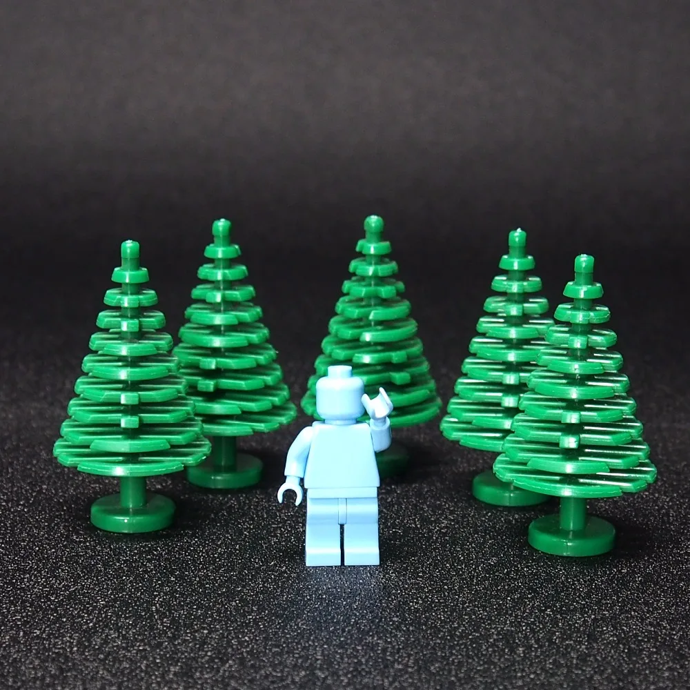 10pcs MOC Christmas tree Green plant Building Blocks Mini Trees Plants DIY Blocks Baseplate Small Bricks