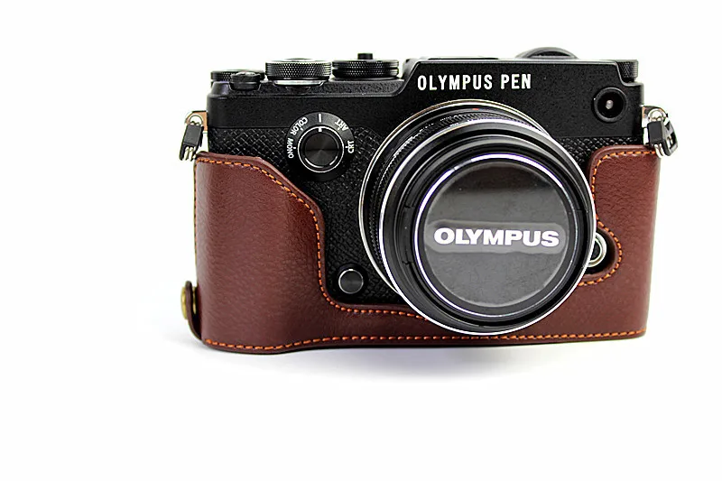 Жесткий чехол из натуральной кожи для Olympus PEN-F, ручка F PENF, сумка для камеры, чехол для аккумулятора