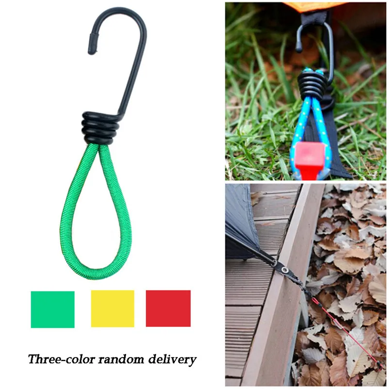 Outdoor Tent Hook 15CM Camping Essential Multifunction Elastic Rope Tied Rope Camping Hiking Tent Accessories #4S04 (7)