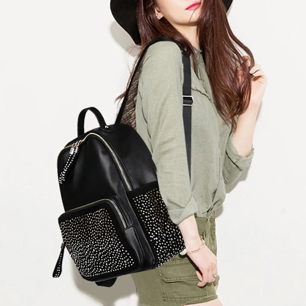 Las mujeres brillantes diamantes de imitación Mochila de mujer de cuero Casual Mochila bolsa de la escuela para chica adolescente cuadrados ocio Mochila femenina Las mujeres brillantes diamantes de imitación Mochila de mujer de cuero Casual Mochila bolsa de la escuela para chica adolescente cuadrados ocio Mochila femenina