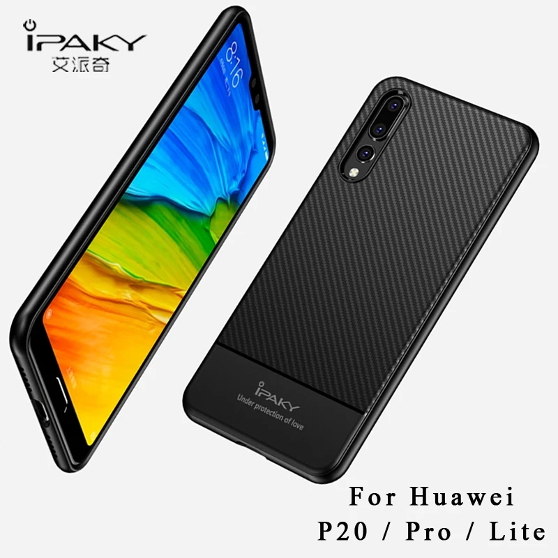 

Huawei P20 Case iPaky Silicone Coque For Huawei P20 Lite Case P 20 Plus Silicone Carbon Fiber TPU Cover For Huawei P20 Pro Cases