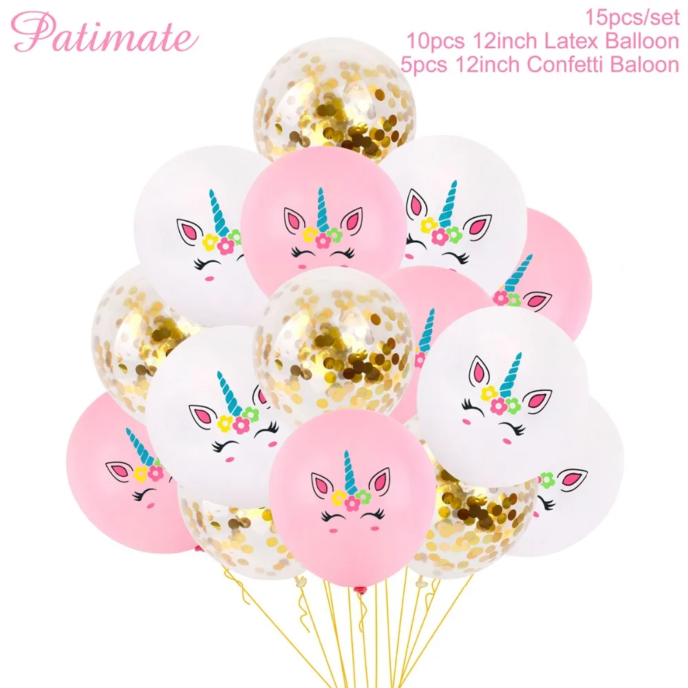 

PATIMATE Unicorn Gold Latex Birthday Balloon Confetti Foil Helium Balloon Decoration Unicornio Baby shower Wedding Party Favors