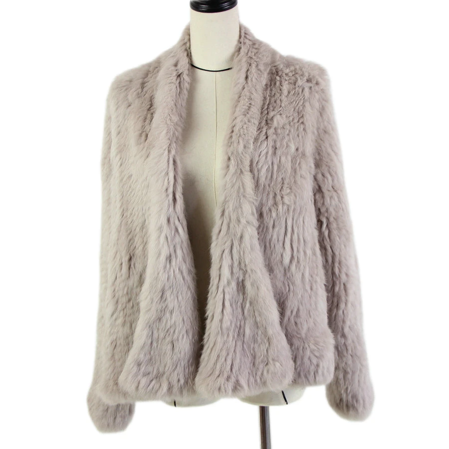 2021 Hot sale knitted rabbit fur jacket popuplar fashion fur jacket winter fur coat for women*harppihop long puffer jacket
