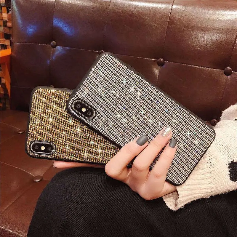 Блестящий чехол со стразами для телефона iPhone X XS XR Max 7 8 6 6S Plus|Бамперы| |