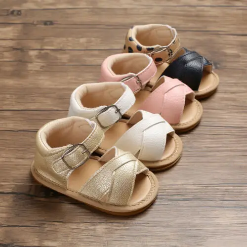 Citgeett Summer Baby Boy Girl Sandals Prewalker Newborn Kids Leather Soft Sole Crib Shoes 6