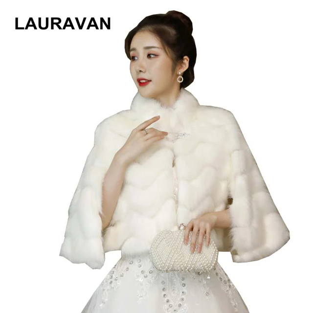 Price Ivory Bride Accessories Wedding Wraps Shawl Cloak Cape Jackets Bridal Bolero Winter Wraps Coat Stole Faux Fur Fabric For Brides