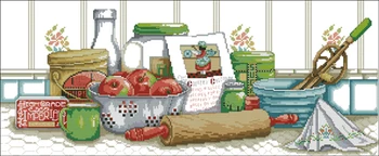 

Fishxx Cross Stitch,A922cartoon[the kitchen of your mom]fruit tableware,printing,100% accurate pattern,11CT,Need to embroidery