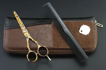 

5.5 INCH Professional Barber Scissors,Hair Scissors Leopard Cutting Scissors Free Shipping