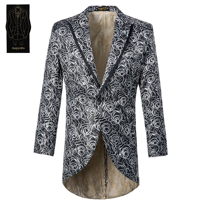 Men's single button tuxedo suit two-piece suit (jacket + pants) men's fashion slim jacquard suit support custom