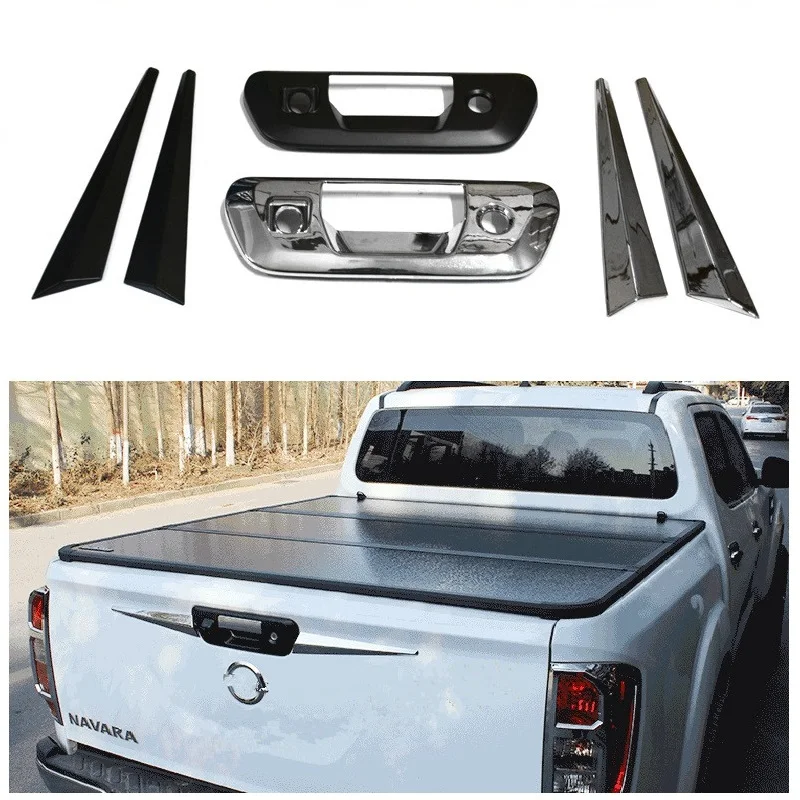 

EXTERIOR AUTO ACCESSORIES REAR TRUNK TRIMS PUSH COVER COVERS FIT FOR NISSIAN NAVARA NP300 2015-2018 PICKUP CAR PARTS