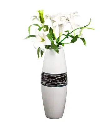

High Temperature Manual Drawing and Carving of Large Flower Vase of Ground-to-Ground Ceramics