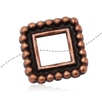 

14*14mm Antique Copper Square Metal Granulated Bead Frames Jewelry Findings