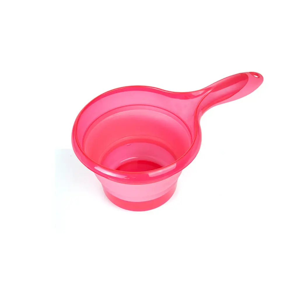 Newly Folding Water Ladle Collapsible Spoon Kitchen Bathroom Scoop Bath Shower Washing TE889 - Цвет: as show