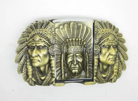 

Bronze Native American Indian Chief Western Lighter Belt Buckle
