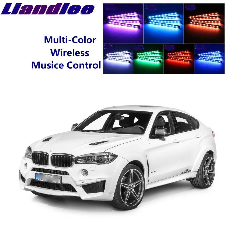 LiandLee Car Glow Interior Floor Decorative Atmosphere Seats Accent Ambient Neon light For BMW X6 M E71 F16 F86 I8