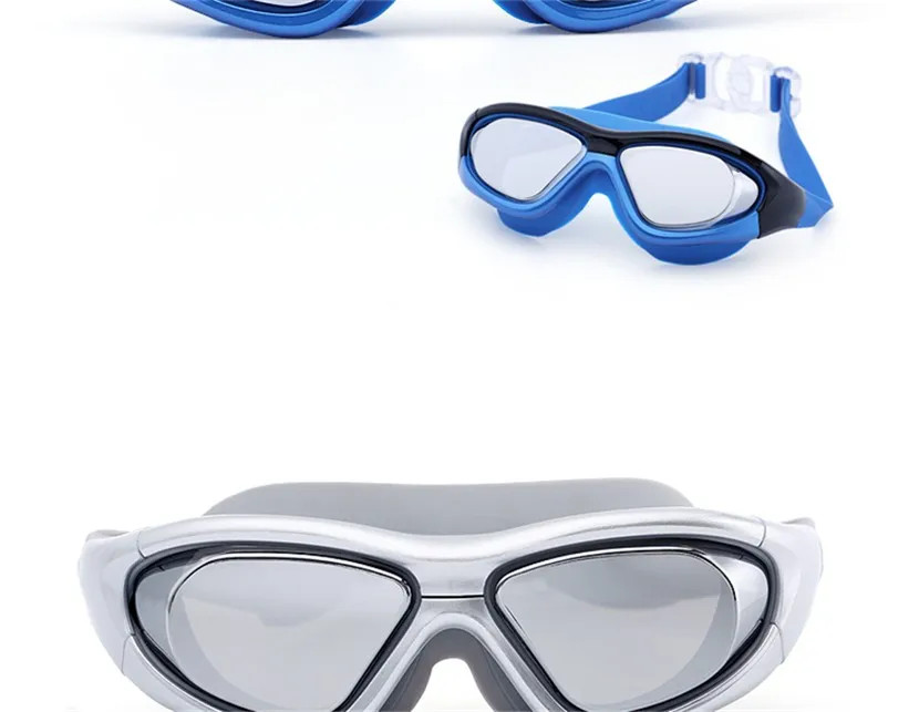 Очки для плавания для взрослых, очки для близорукости, маска для дайвинга, анти-туман, спортивная Большая оправа, очки для плавания по рецепту, оптические водонепроницаемые очки с градусом