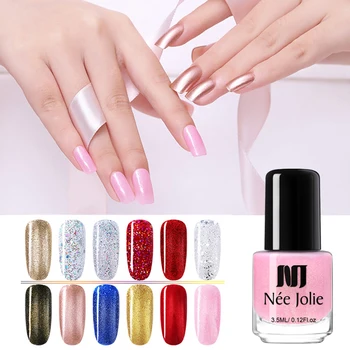

NEE JOLIE Shining Glitter Sequins Nail Polish 3.5ml 8ml Fast Dry varnish Varnish DIY Nail Art Polish Varnish Design