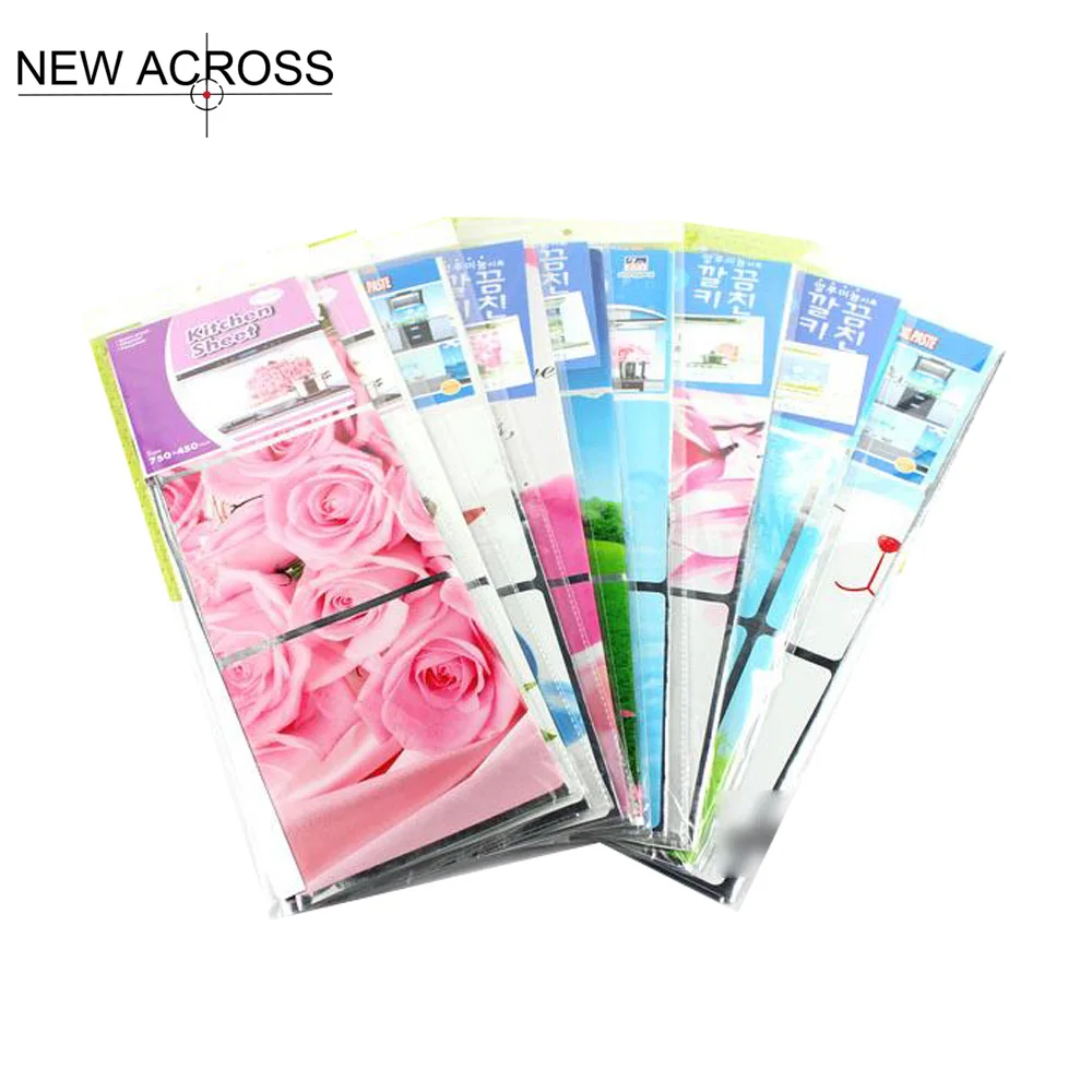 GUHD 1pc Kitchen Wall Stickers Aluminum Foil Waterproof 750X450mm Kitchen Living Room Wall Picture More Style Design Decoration