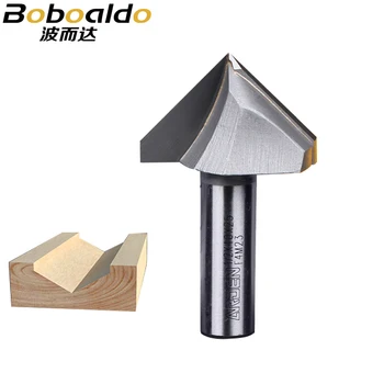 

1pc V-Groove Engraving Cutter 1/4 1/2 Two Flutes 3D Arden Router Bits Wood 60 90 120 150 Deg Tungsten Woodworking Milling Cutter