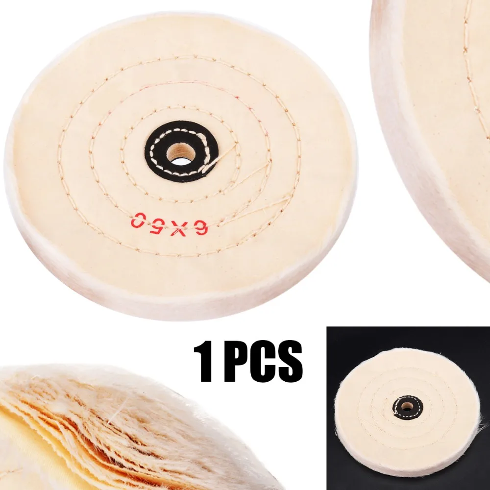 6 ''Полировочный диск буфера Подушечка для полирования белый круглый колеса 50 игра для дерева, металла дрель абразивно-Полирующий материал