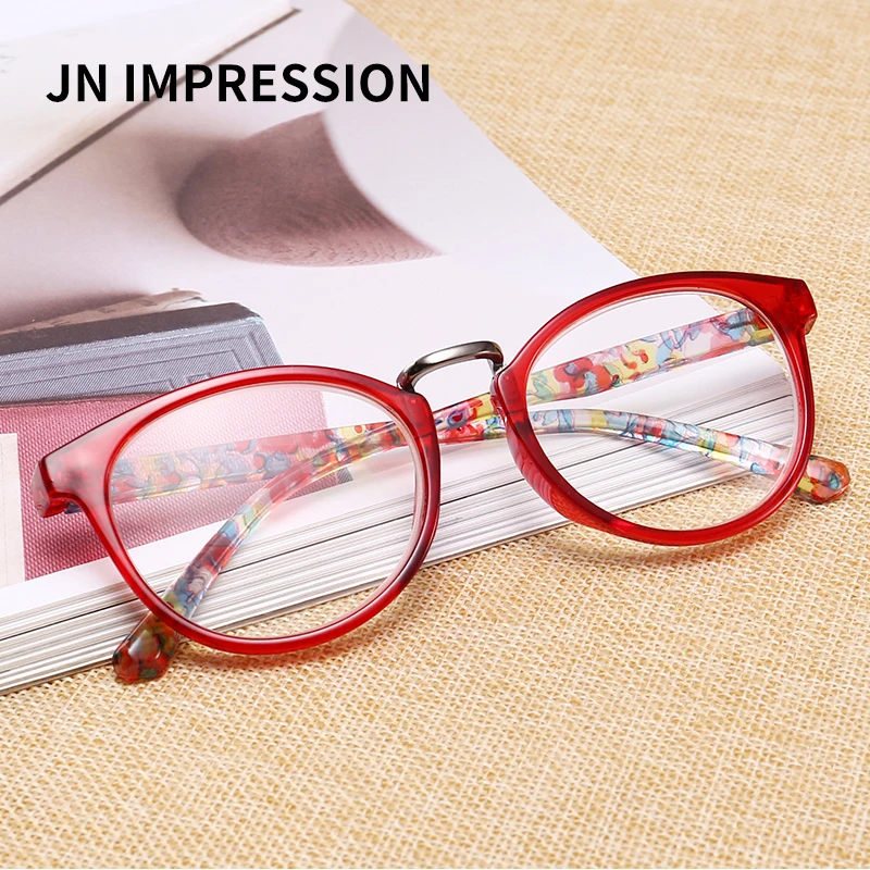 2019female fashion brand designg Glasses Lightweight transparent round frame reading glasses resin lens 1.0-4.0 diopter T18163