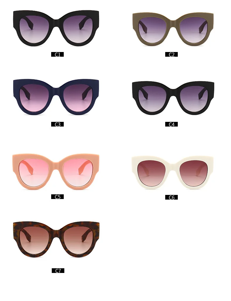 Новые модные женские круглые солнцезащитные очки, брендовые дизайнерские винтажные негабаритные черные розовые белые солнцезащитные очки для мужчин ss102