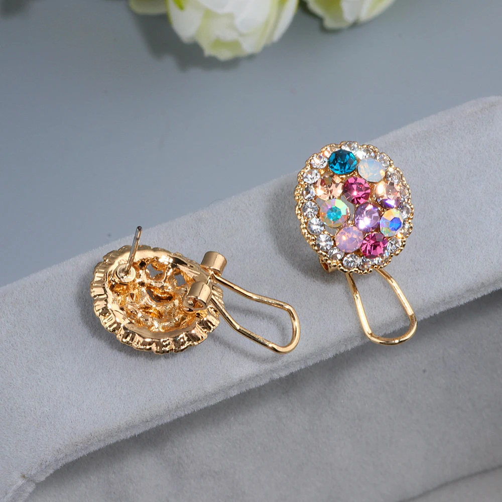 2018 New Design Charm Multicolor Rhinestone Stud Earrings for Women Cute Trendy Crystal Earrings Jewelry Brinco Girls Gift WX086 - Image 6