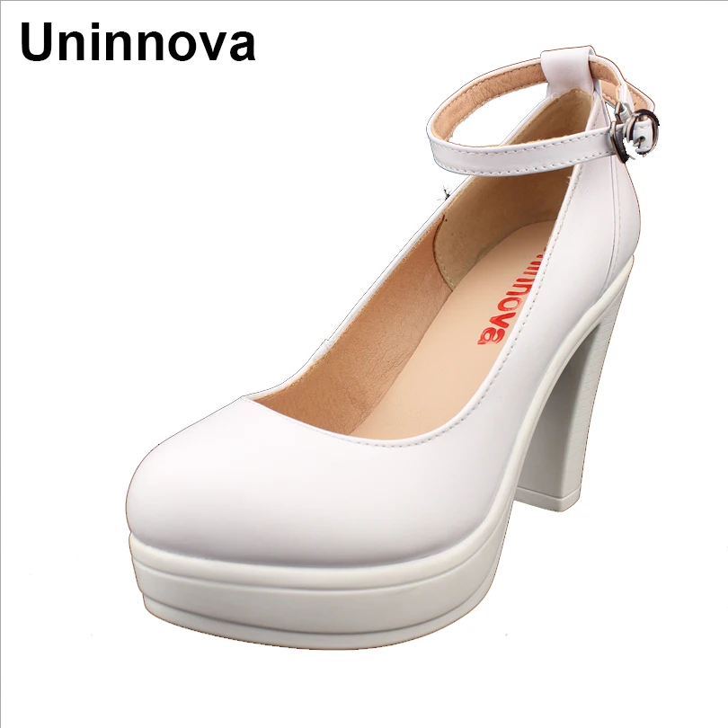 Women Round Toe Platform Genuine Leather Cheongsam Shoes Chinese Qipao