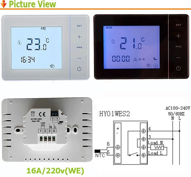 110V 230V Тапочки с вышитым узором в виде оленей большой ЖК-дисплей Дисплей программируемый термостат для окружающей среды Температура контроллер с градусов по Фаренгейту