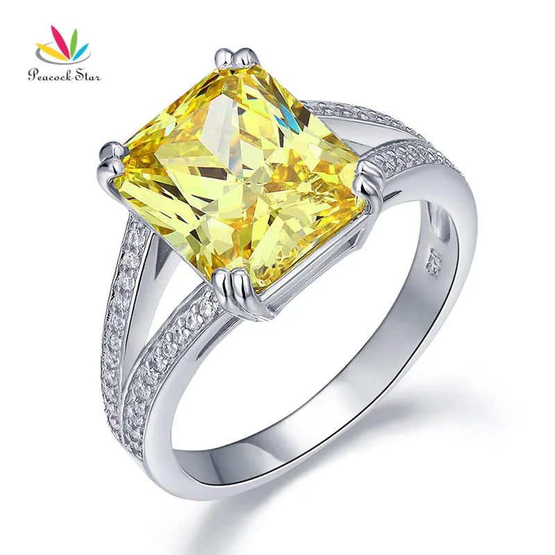 1.5 Carat Princess Cut Lab Created Fancy Yellow Canary Diamond Engagement Ring Anniversary Promise Wedding 925 Sterling Silver