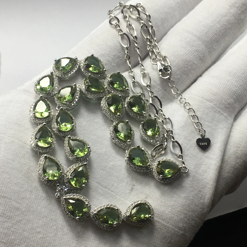 CSJ Роскошные элегантные Zultanite ожерелье серебро 925 перламутровый 6*8 создан сультанит цвет кулона изменить ювелирные украшения для женщин