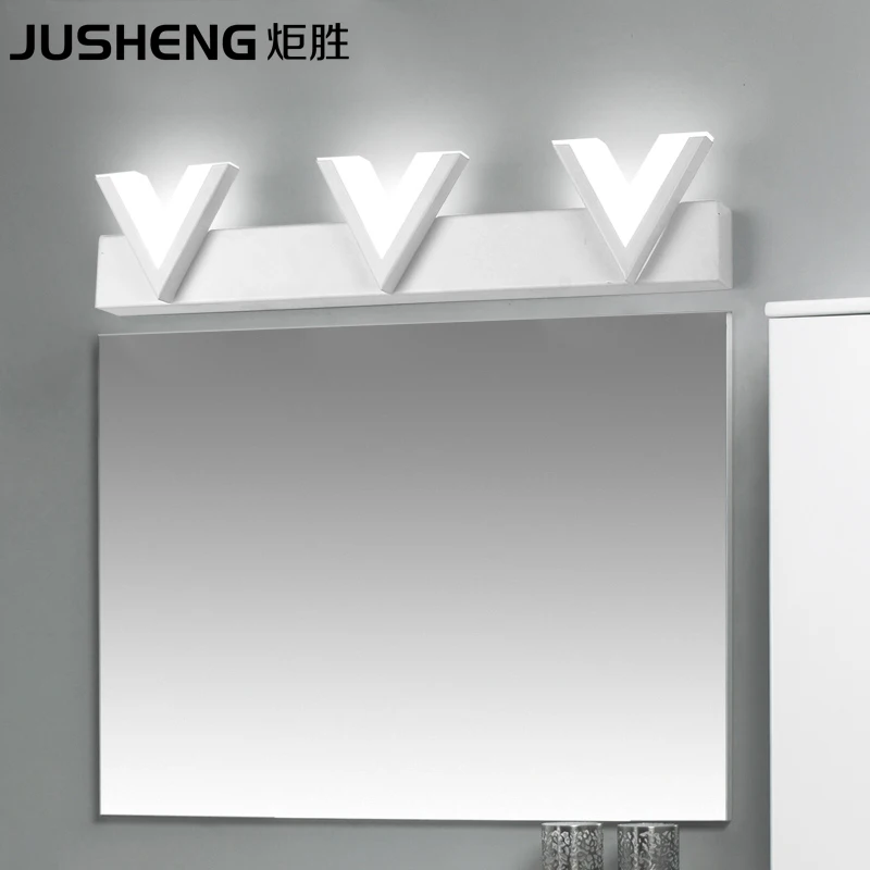 JUSHENG V-shape LED Wall Lights Top Mirror Sconces for home living room Bathroom Wall Lighting fixtures