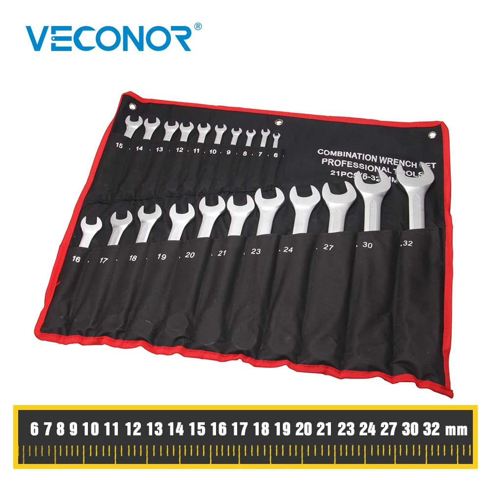12 pc Flexi-Head Socket Open End Spanner Set Metric Garage Hand Tool 8-19mm