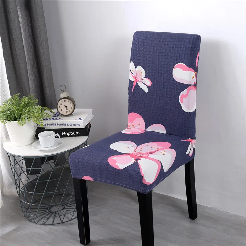 

Spandex Elastic Chair Cover Printed Seat Cover for Banquet Wedding Hotel Stretch Slipcover Diningchair Anti-dirty Protector Case