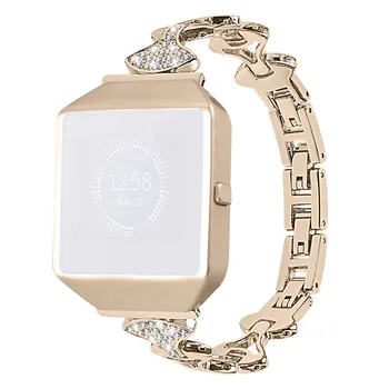 

Stainless Steel Chain Stylish Watch Band The Best Holiday Gift Luxurious Strap Fit For Girl Women With Metal Frame For Fitbit Blaze